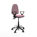 Taburete Aýna AS bali rosa brazos fijos base poliamida ruedas nailon 50mm