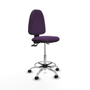Taburete Aýna AS bali morado base cromada ruedas nailon 50mm
