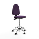 Taburete Aýna AS bali morado base cromada ruedas engomadas 50mm