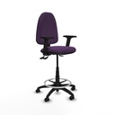 Taburete Aýna AS bali morado brazos 2D base poliamida ruedas autofrenantes 50mm