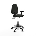 Taburete Aýna AS bali negro brazos 2D base poliamida ruedas autofrenantes 50mm
