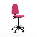 Taburete Aýna AS similpiel rosa base poliamida ruedas engomadas 50mm