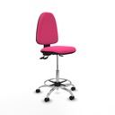 Taburete Aýna AS similpiel rosa base cromada ruedas nailon 50mm