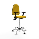 Taburete Aýna CPDM bali amarillo brazos 2D base cromada topes