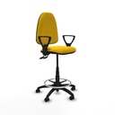 Taburete Aýna CPDM bali amarillo brazos fijos base poliamida ruedas engomadas 50mm