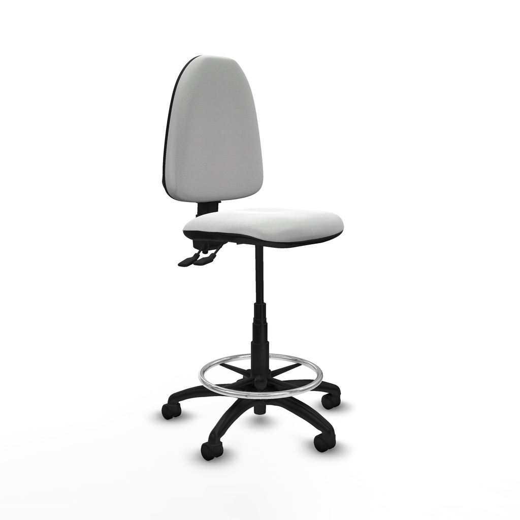 Taburete Aýna CPDM bali blanco base poliamida ruedas nailon 50mm
