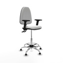 Taburete Aýna CPDM bali blanco brazos 2D base cromada topes
