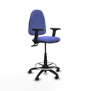 Taburete Aýna CPDM bali azul claro brazos 2D base poliamida ruedas engomadas 50mm