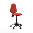 Taburete Aýna CPDM bali naranja oscuro base poliamida ruedas engomadas 50mm