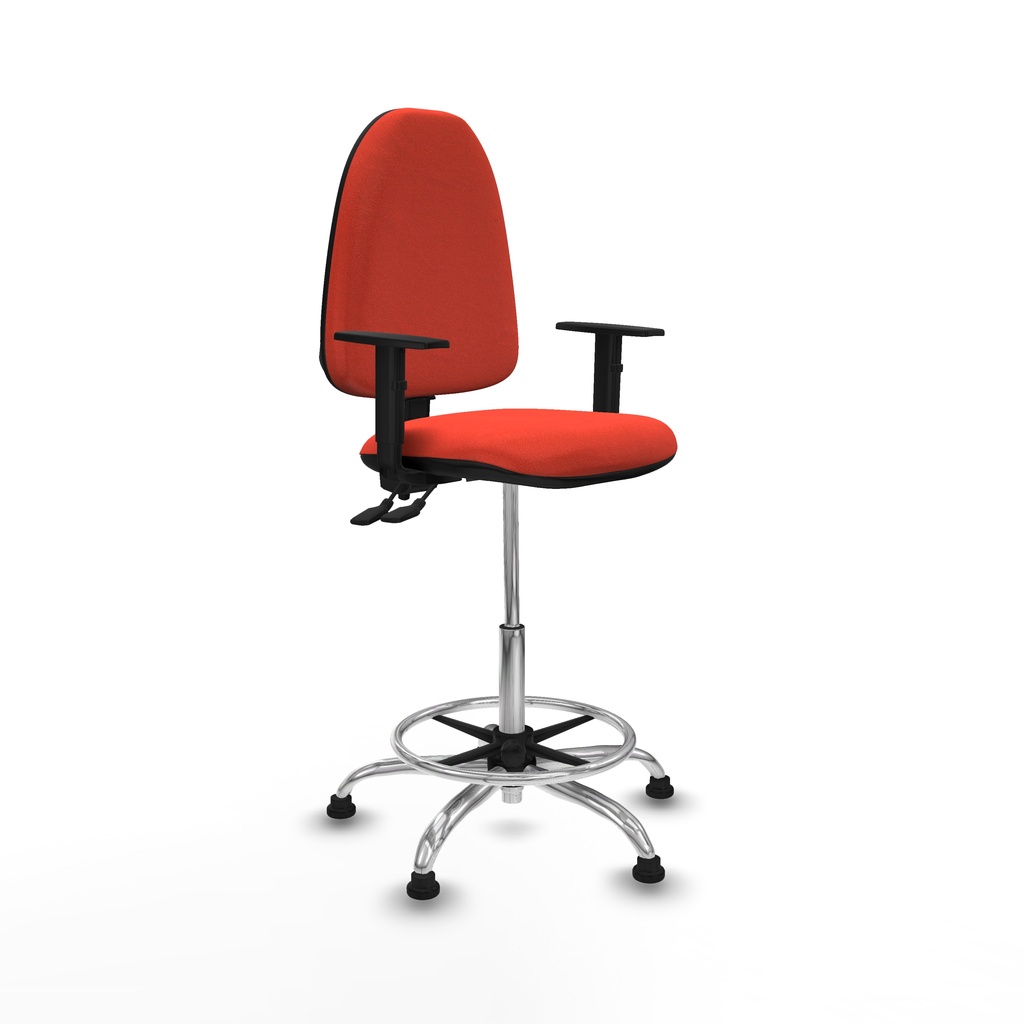Taburete Aýna CPDM bali naranja oscuro brazos 1D base cromada topes
