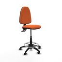 Taburete Aýna CPDM bali naranja base poliamida ruedas autofrenantes 50mm