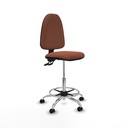 Taburete Aýna CPDM bali marrón base cromada ruedas autofrenantes 50mm