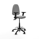 Taburete Aýna CPDM bali gris claro brazos 2D base poliamida ruedas autofrenantes 50mm