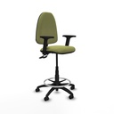 Taburete Aýna CPDM bali verde oliva brazos 2D base poliamida ruedas autofrenantes 50mm