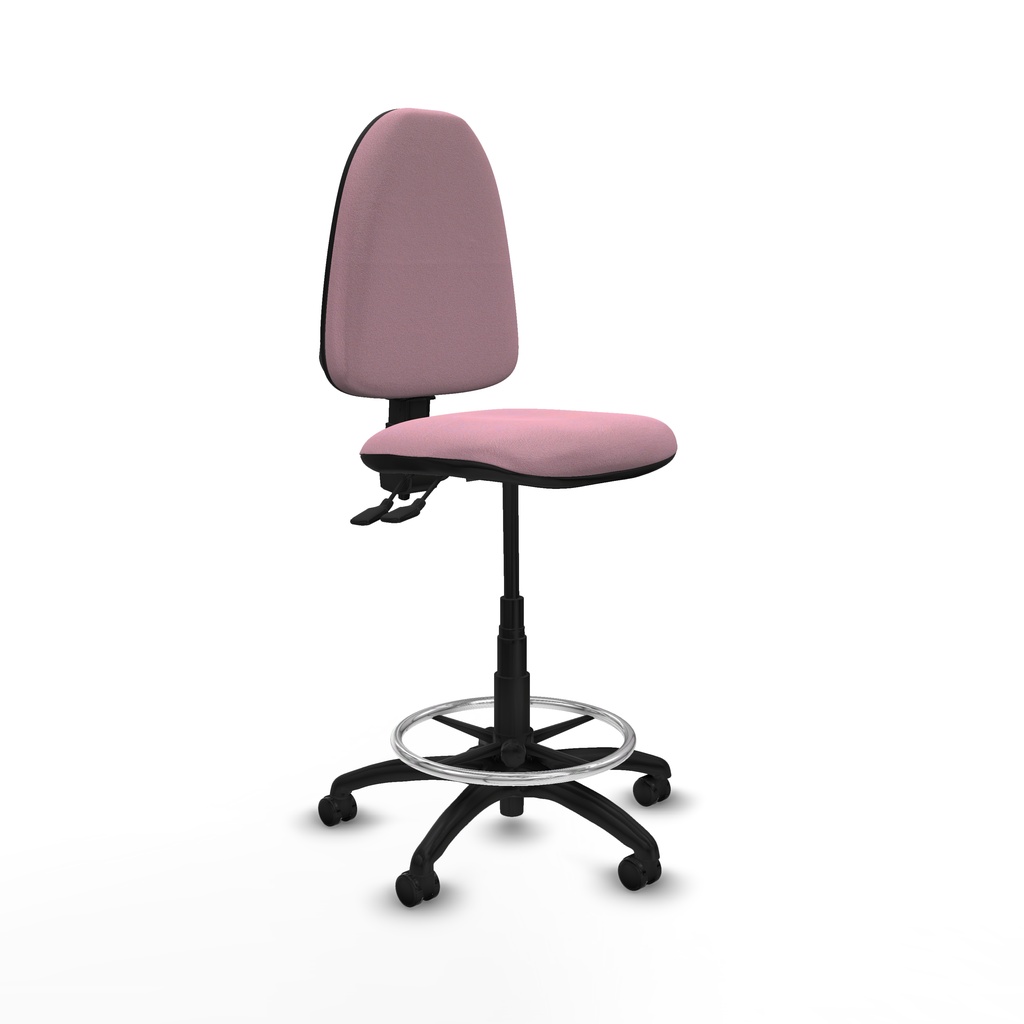 Taburete Aýna CPDM bali rosa base poliamida ruedas autofrenantes 50mm