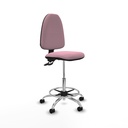 Taburete Aýna CPDM bali rosa base cromada ruedas nailon 50mm