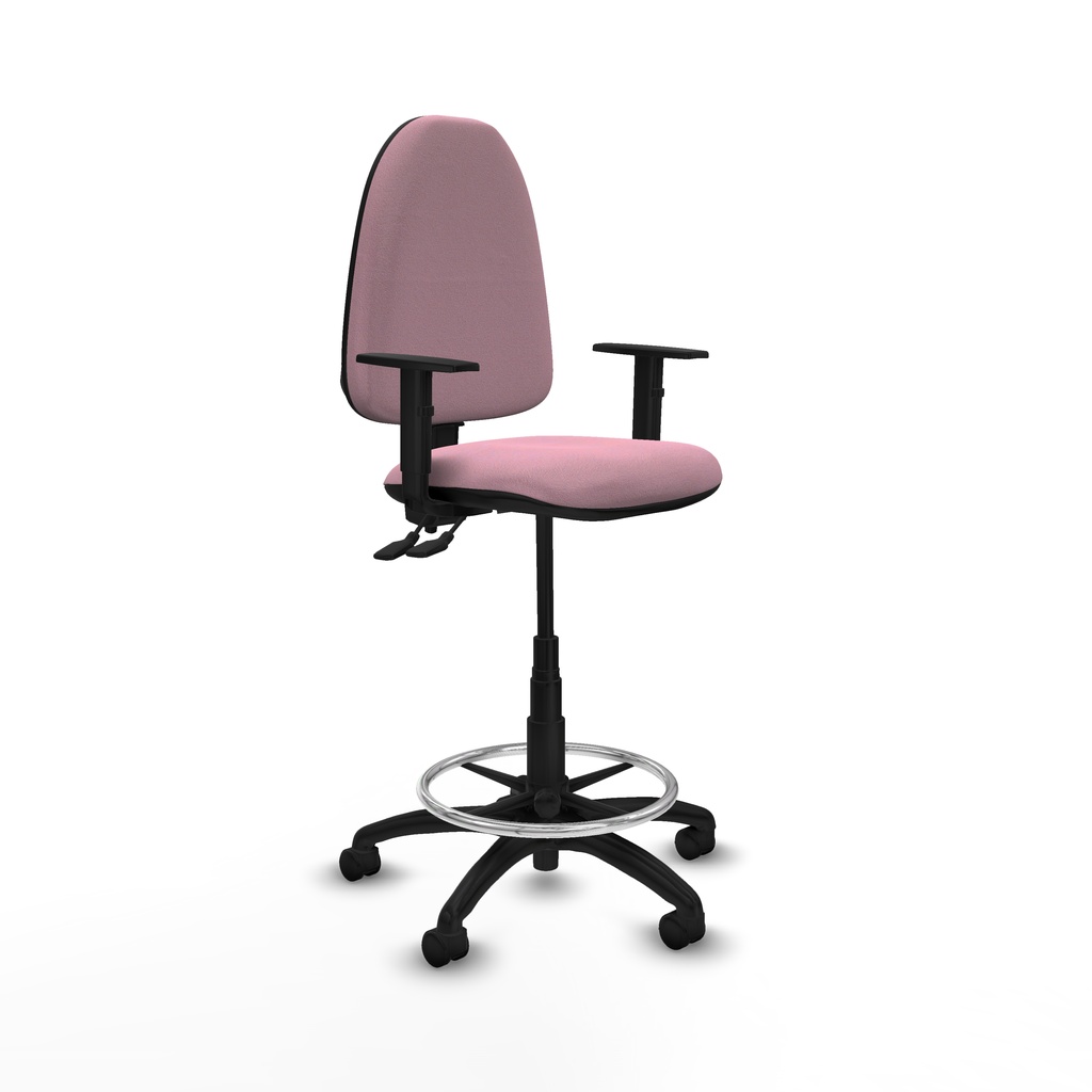 Taburete Aýna CPDM bali rosa brazos 1D base poliamida ruedas nailon 50mm