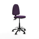 Taburete Aýna CPDM bali morado base poliamida ruedas nailon 50mm