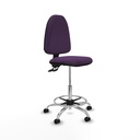 Taburete Aýna CPDM bali morado base cromada ruedas autofrenantes 50mm