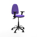 Taburete Aýna CPDM bali lila brazos 2D base poliamida ruedas nailon 50mm