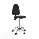 Taburete Aýna CPDM bali negro base cromada ruedas nailon 50mm