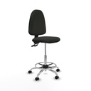 Taburete Aýna CPDM bali negro base cromada ruedas engomadas 50mm