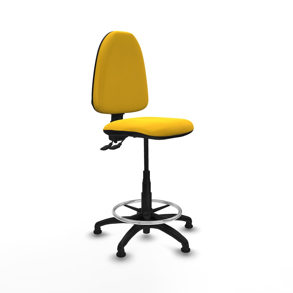 Taburete Aýna CPDM similpiel amarillo base poliamida topes