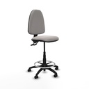 Taburete Aýna CPDM similpiel blanco base poliamida ruedas autofrenantes 50mm