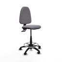 Taburete Aýna CPDM similpiel gris base poliamida ruedas nailon 50mm
