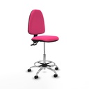 Taburete Aýna CPDM similpiel rosa base cromada ruedas nailon 50mm