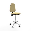 Taburete Aýna CPDM similpiel crema base cromada topes