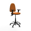 Taburete Aýna CPDM similpiel naranja brazos 2D base poliamida topes