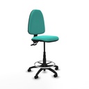 Taburete Aýna CPDM similpiel turquesa base poliamida ruedas nailon 50mm