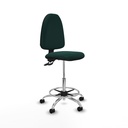 Taburete Aýna CPDM similpiel verde botella base cromada ruedas nailon 50mm