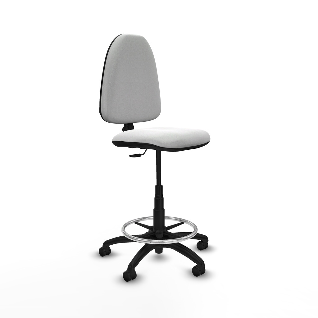 Taburete Aýna CP bali blanco base poliamida ruedas engomadas 50mm