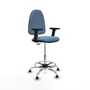 Taburete Aýna CP bali azul cielo brazos 2D base cromada topes