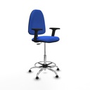 Taburete Aýna CP bali azul brazos 2D base cromada topes