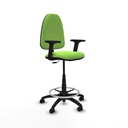 Taburete Aýna CP bali pistacho brazos 2D base poliamida ruedas nailon 50mm