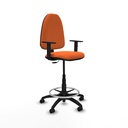 Taburete Aýna CP bali naranja brazos 1D base poliamida ruedas autofrenantes 50mm