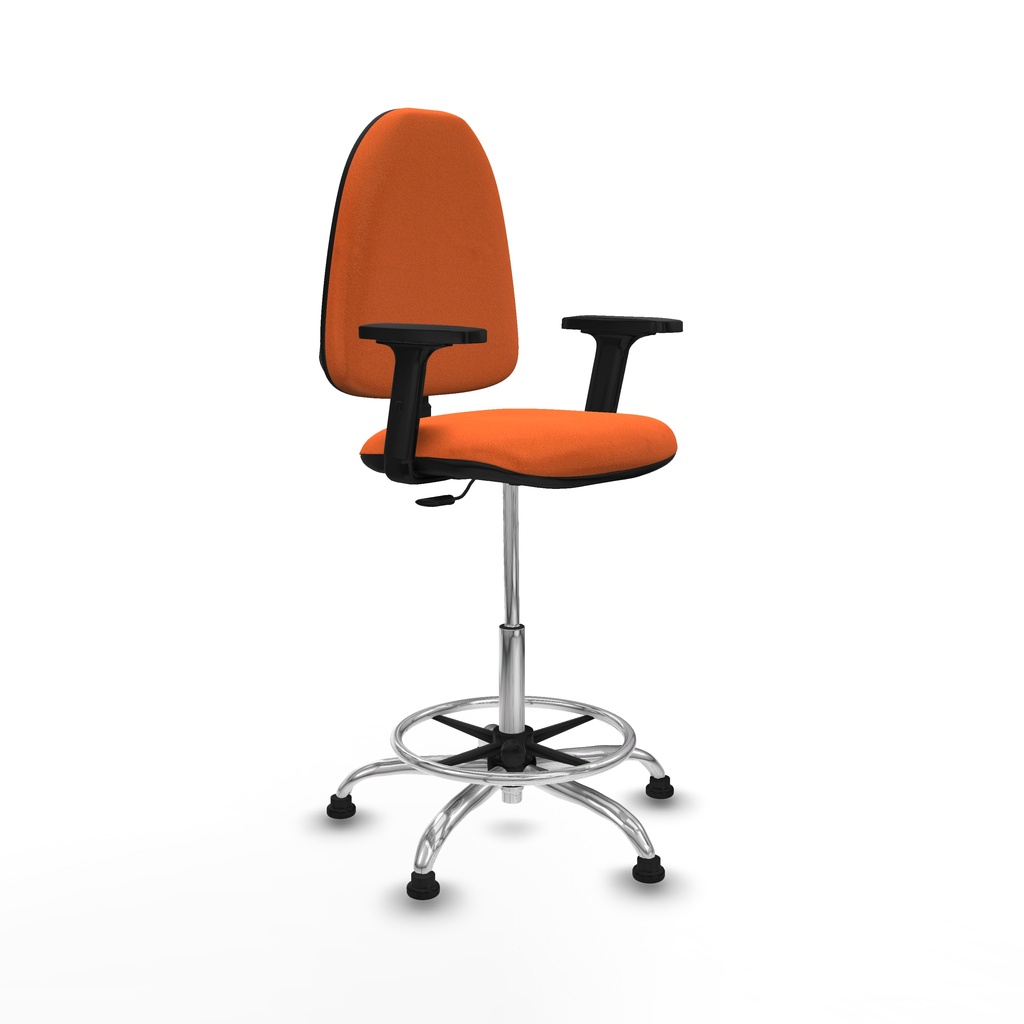 Taburete Aýna CP bali naranja brazos 2D base cromada topes