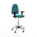 Taburete Aýna CP bali turquesa brazos 2D base cromada topes