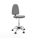 Taburete Aýna CP bali gris claro base cromada ruedas autofrenantes 50mm