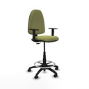 Taburete Aýna CP bali verde oliva brazos 1D base poliamida ruedas engomadas 50mm