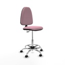 Taburete Aýna CP bali rosa base cromada ruedas engomadas 50mm