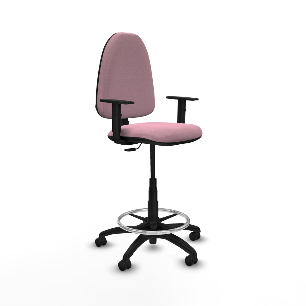 Taburete Aýna CP bali rosa brazos 1D base poliamida ruedas autofrenantes 50mm
