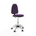 Taburete Aýna CP bali morado base cromada ruedas engomadas 50mm