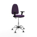Taburete Aýna CP bali morado brazos 2D base cromada topes