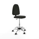 Taburete Aýna CP bali negro base cromada ruedas autofrenantes 50mm