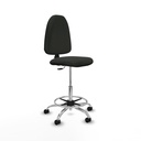 Taburete Aýna CP bali negro base cromada ruedas nailon 50mm