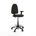 Taburete Aýna CP bali negro brazos 2D base poliamida ruedas autofrenantes 50mm